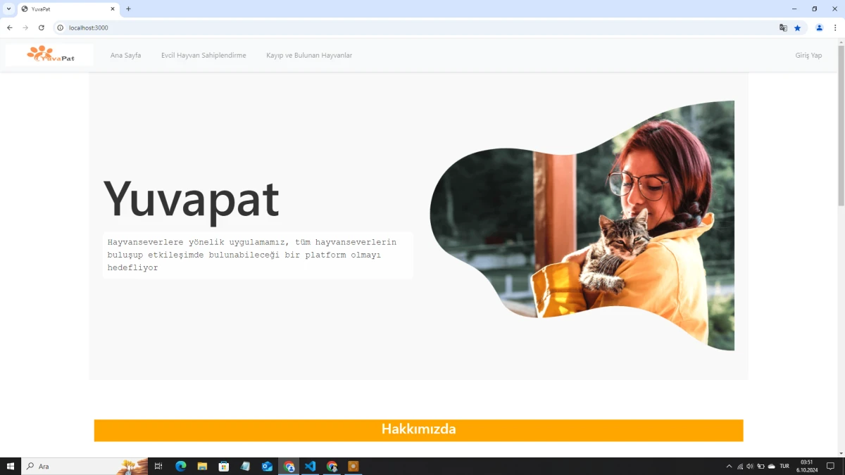 hayvanseverler için bir mobil uyumlu web sitesi
